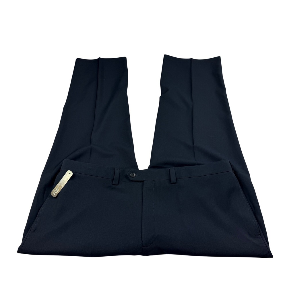 Haggar E-CLO Smart Fiber Dress Pants Navy Blue Flat Front Mens 42x30 NWT HD00218